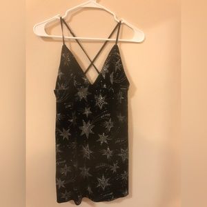 Women’s Dress PROM Dress Size S/P Gorgeous Black Velvet & Silver